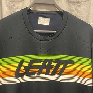 Leatt Men's Black and Green Jersey